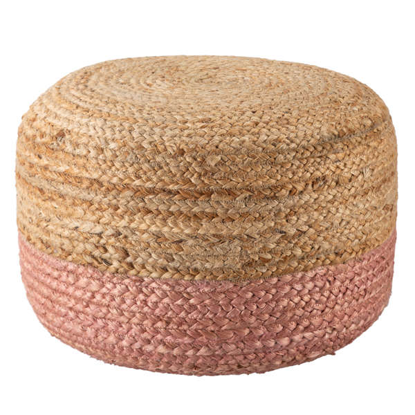 Oliana Ombre Beige/ Light Pink Cylinder Pouf