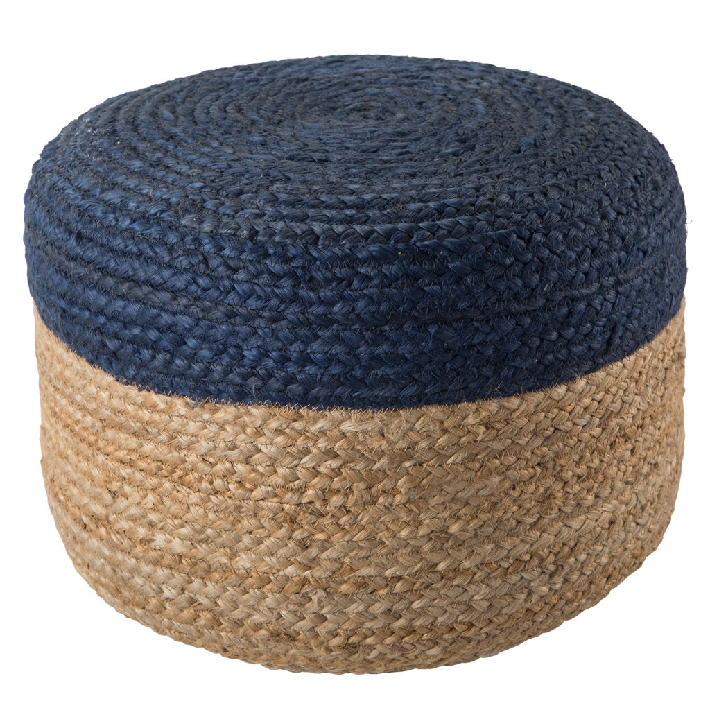 Jaipur Living Oliana Ombre Blue/ Beige Cylinder Pouf