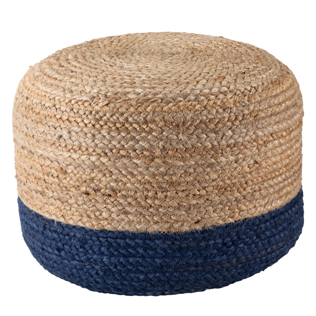 Preview image for Jaipur Living Oliana Ombre Blue/ Beige Cylinder Pouf