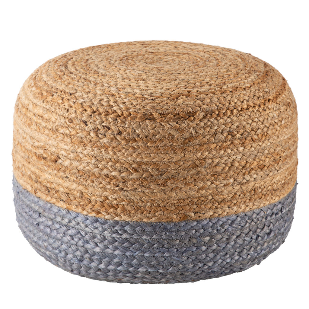 Preview image for Jaipur Living Oliana Ombre Light Gray/ Beige Cylinder Pouf