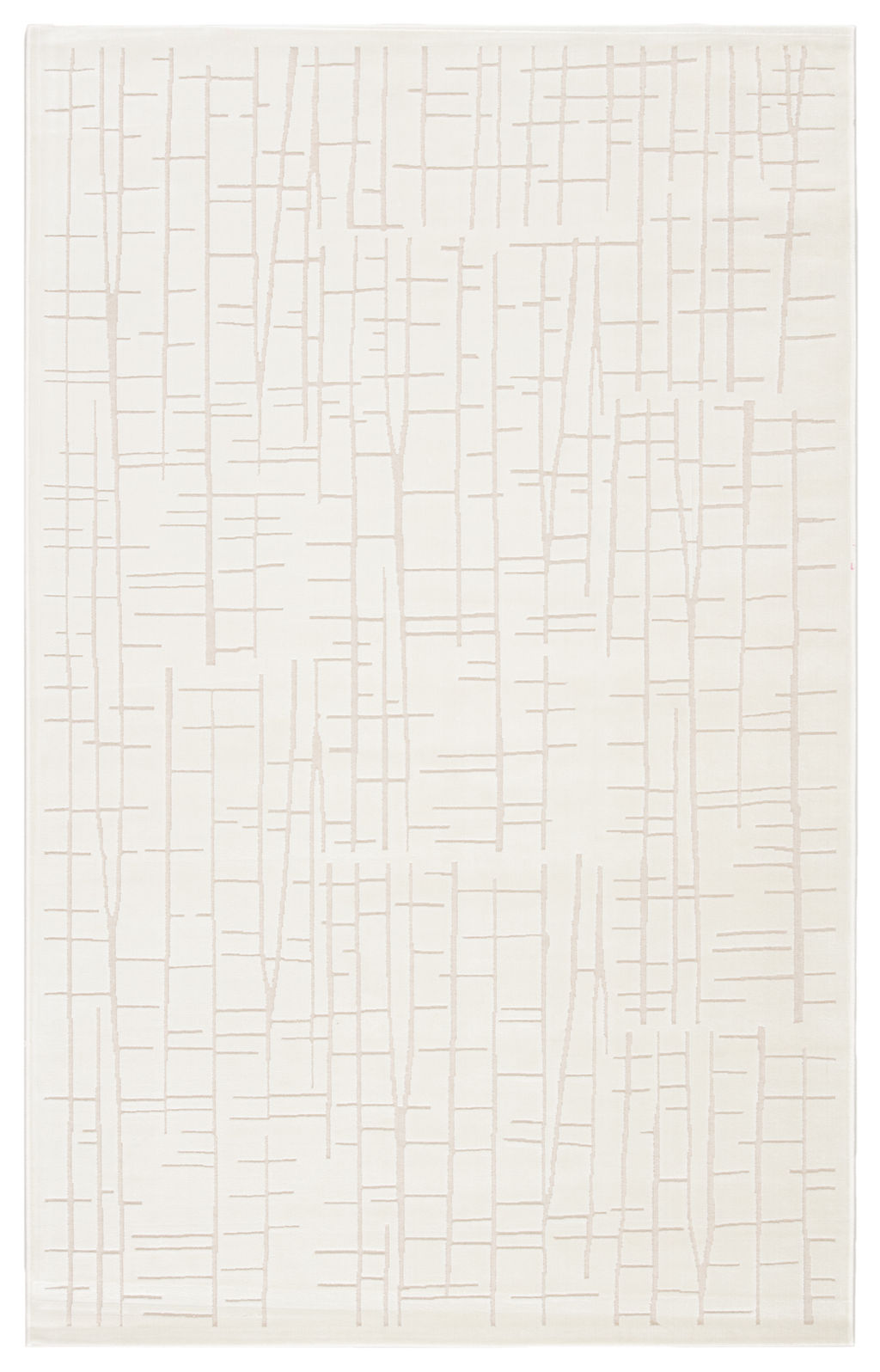 Abstract White and Cream Area Rug- 8'10" x 11'9"