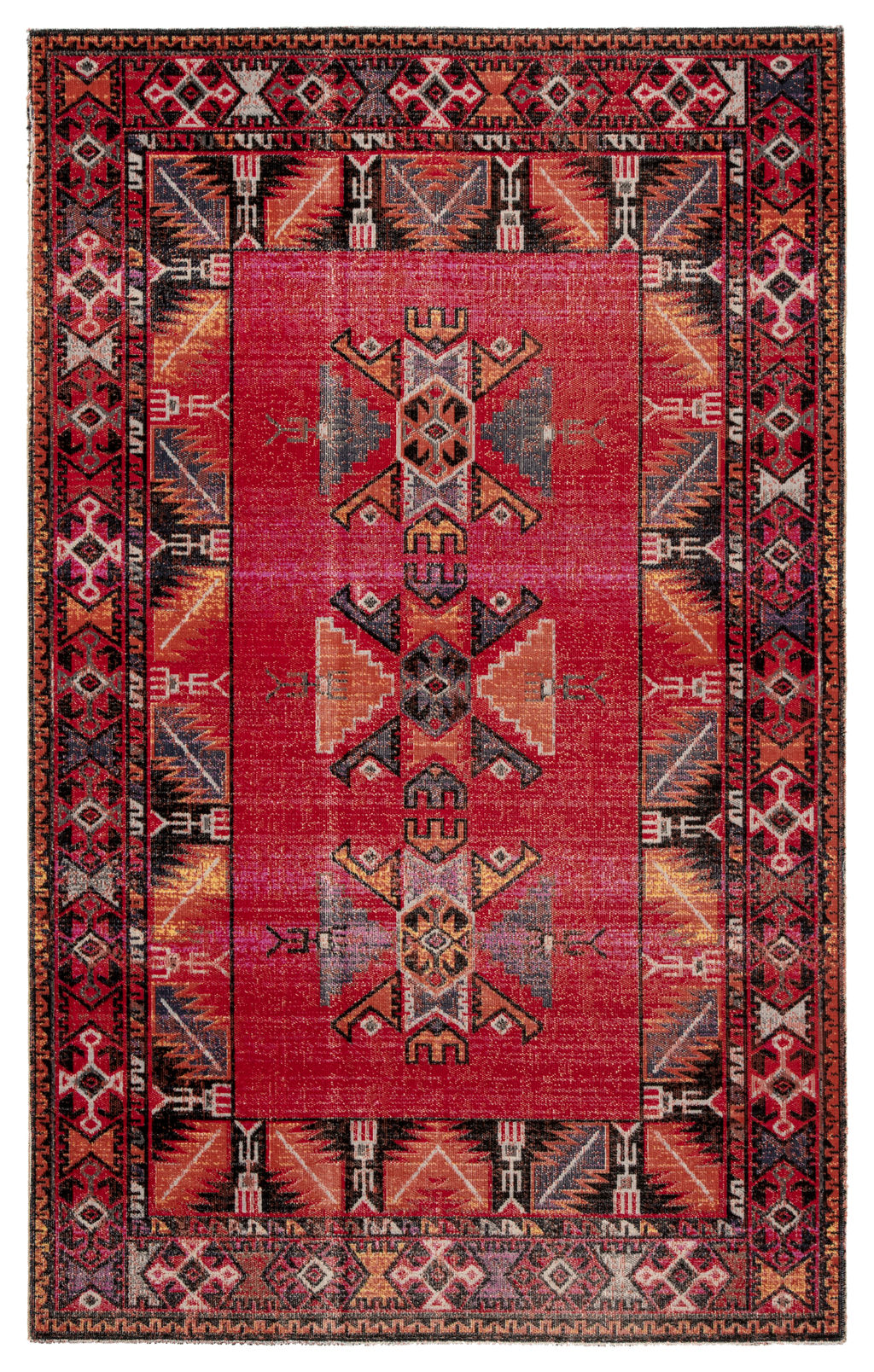 Preview image for Jaipur Living Paloma Indoor/ Outdoor Tribal Red/ Black Area Rug (5'3"X7'6")