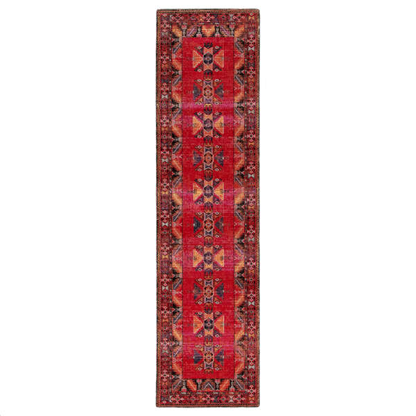 Jaipur Living Paloma Indoor/ Outdoor Tribal Red/ Black Runner Rug (2'6"X8')