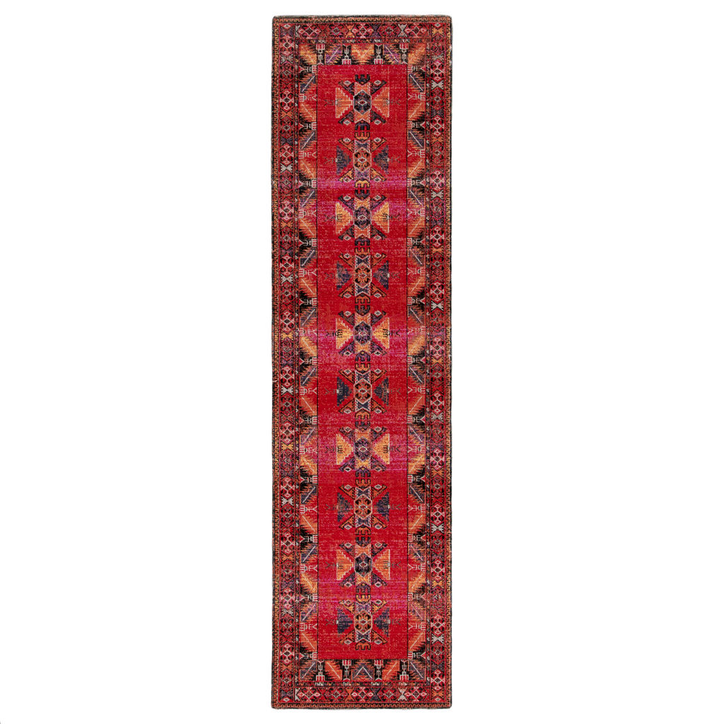 Preview image for Jaipur Living Paloma Indoor/ Outdoor Tribal Red/ Black Runner Rug (2'8"X10')