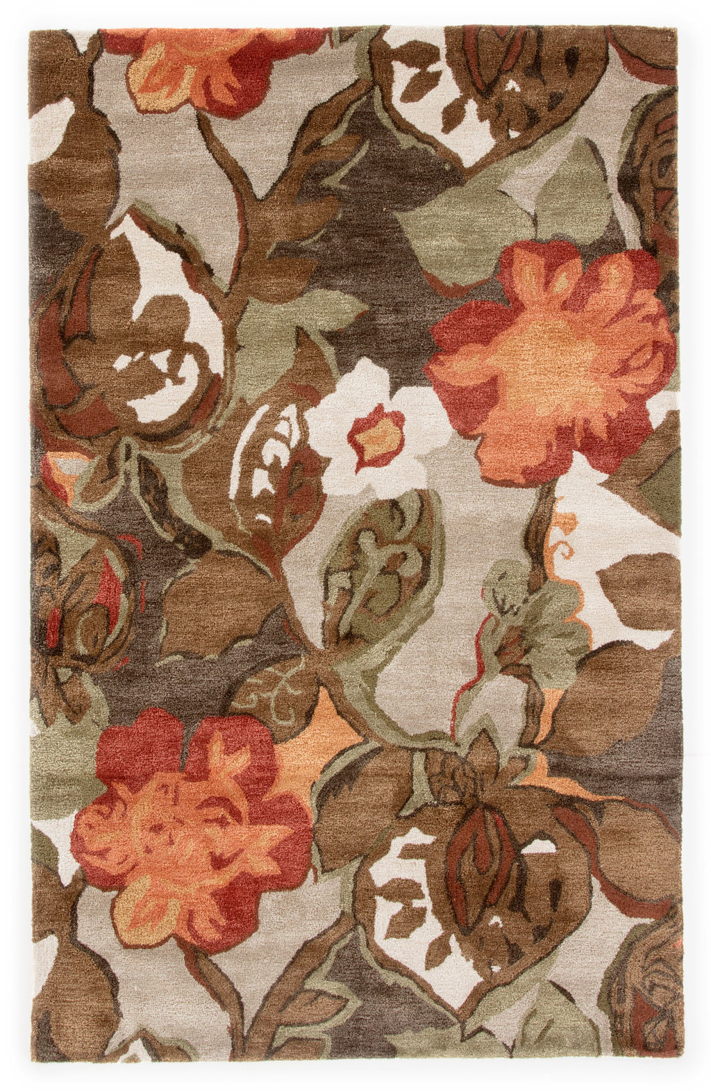 Preview image for Handmade Floral Light Gray & Multicolor Area Rug 8' x 10'