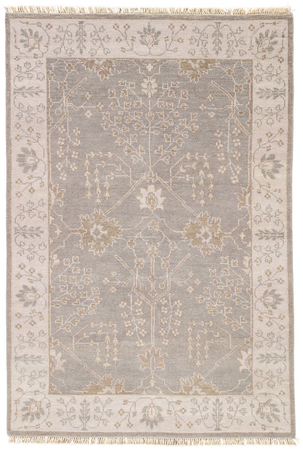 Preview image for Jaipur Living Reagan Hand-Knotted Bordered Gray/ Beige Area Rug (9'X12')