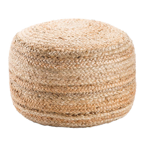 Sangam Solid Beige Cylinder Pouf