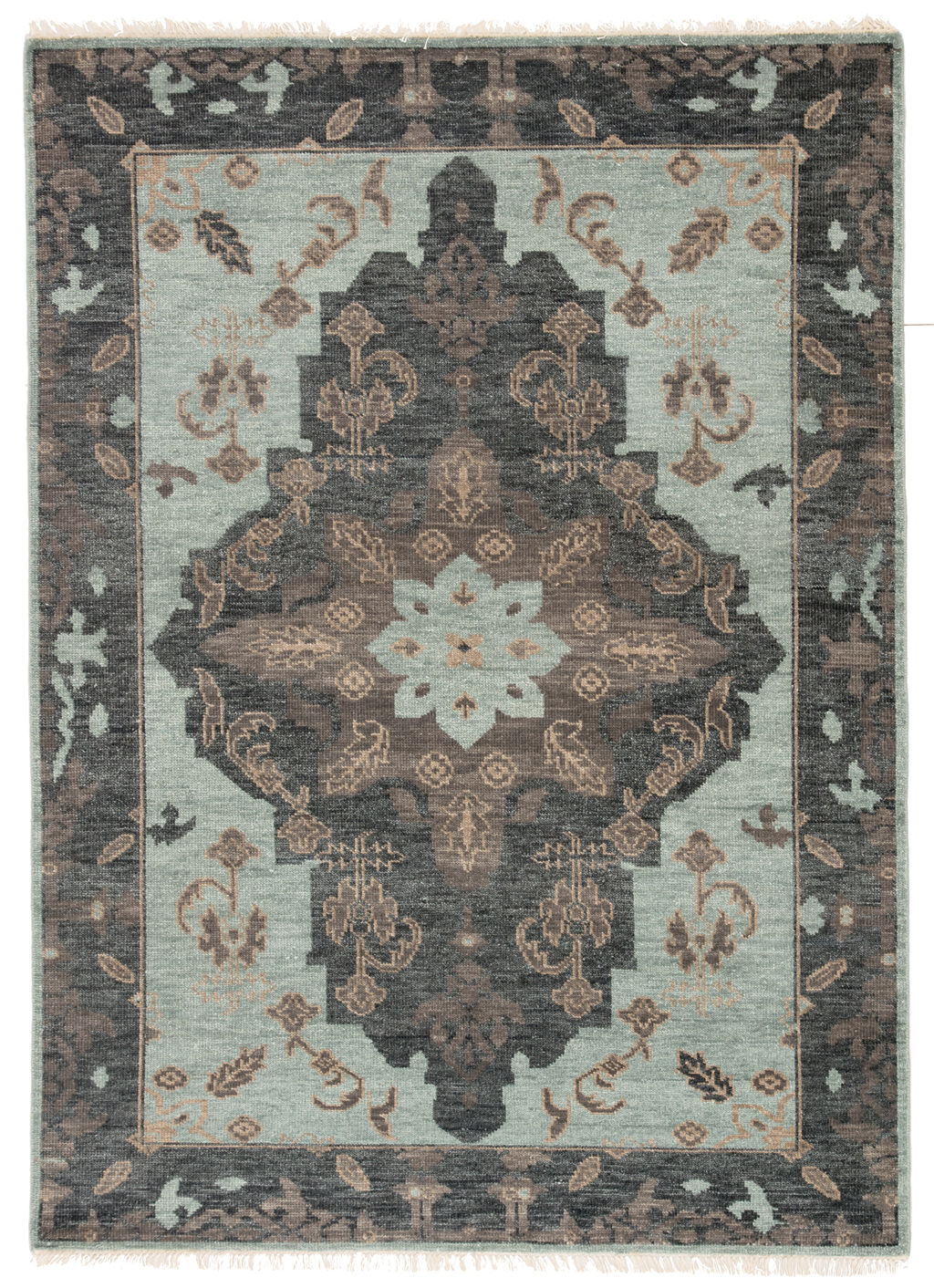Preview image for Jaipur Living Savona Hand-Knotted Medallion Green/ Dark Gray Area Rug (8'X10')