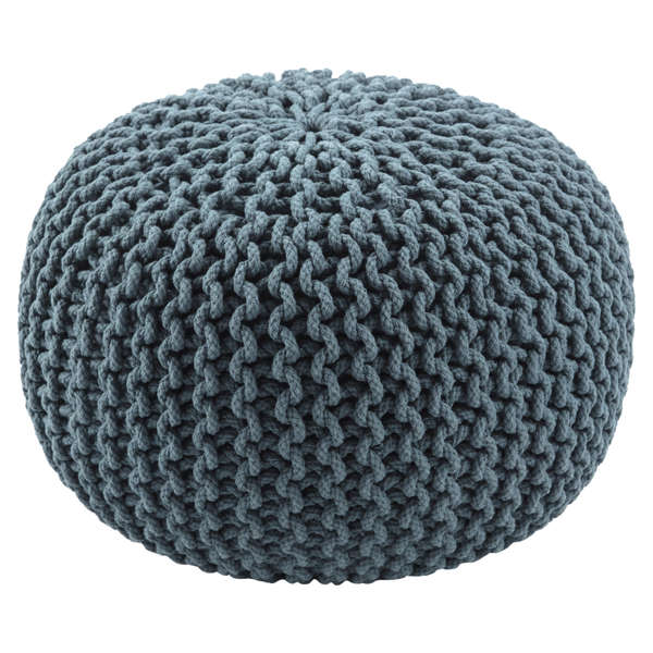 Spectrum Pouf Textured Teal Round Pouf