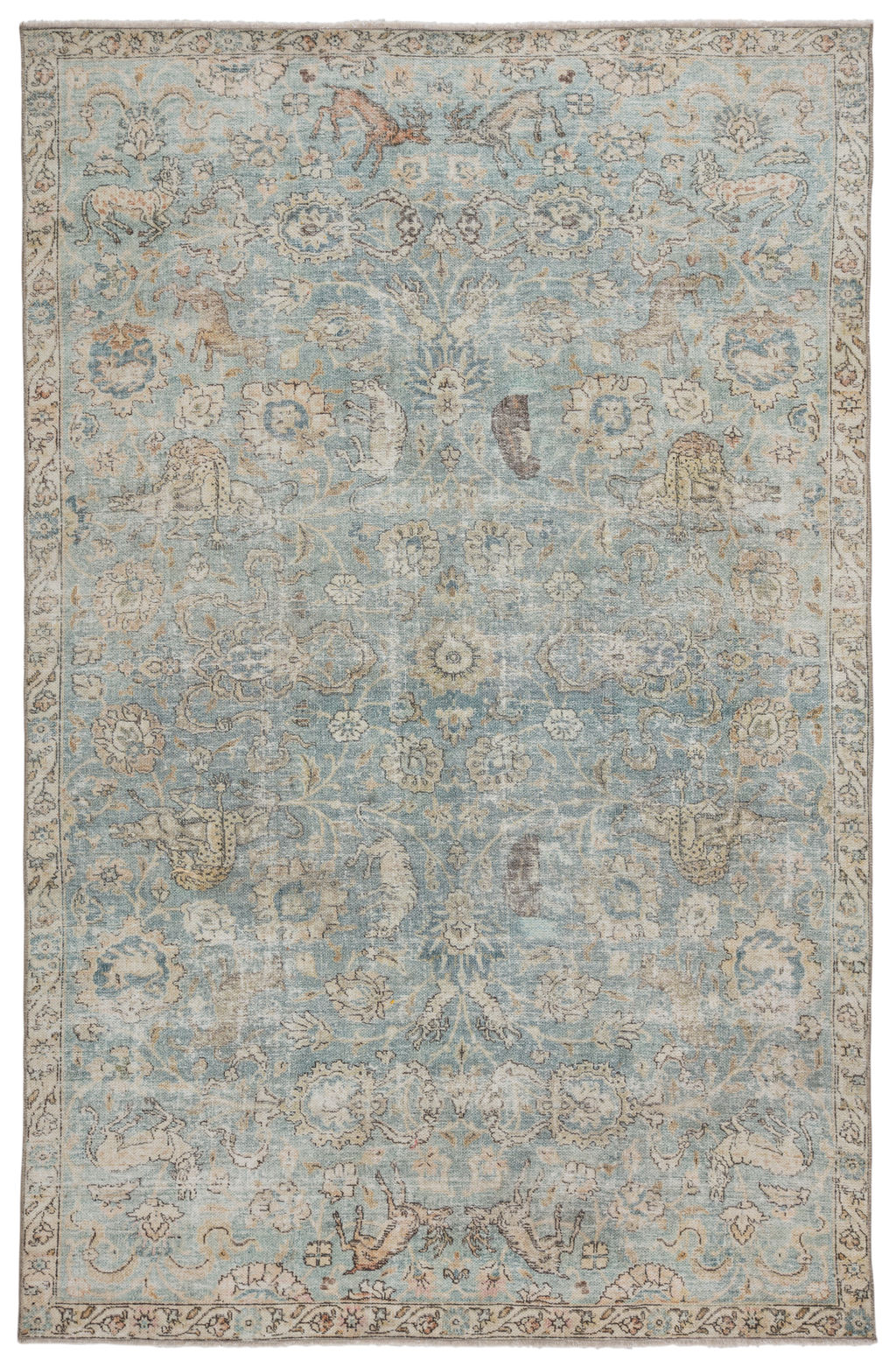 Preview image for Jaipur Living Stag Oriental Teal/ Gold Area Rug (8'10"X11'9")