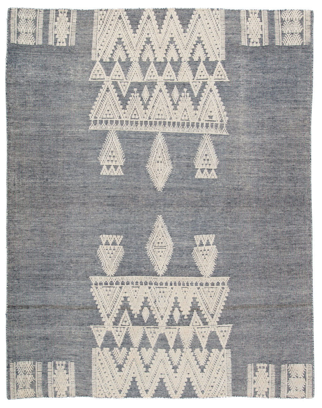 Preview image for Hand-Knotted Tribal Blue/ Ivory Area Rug (5'X8')