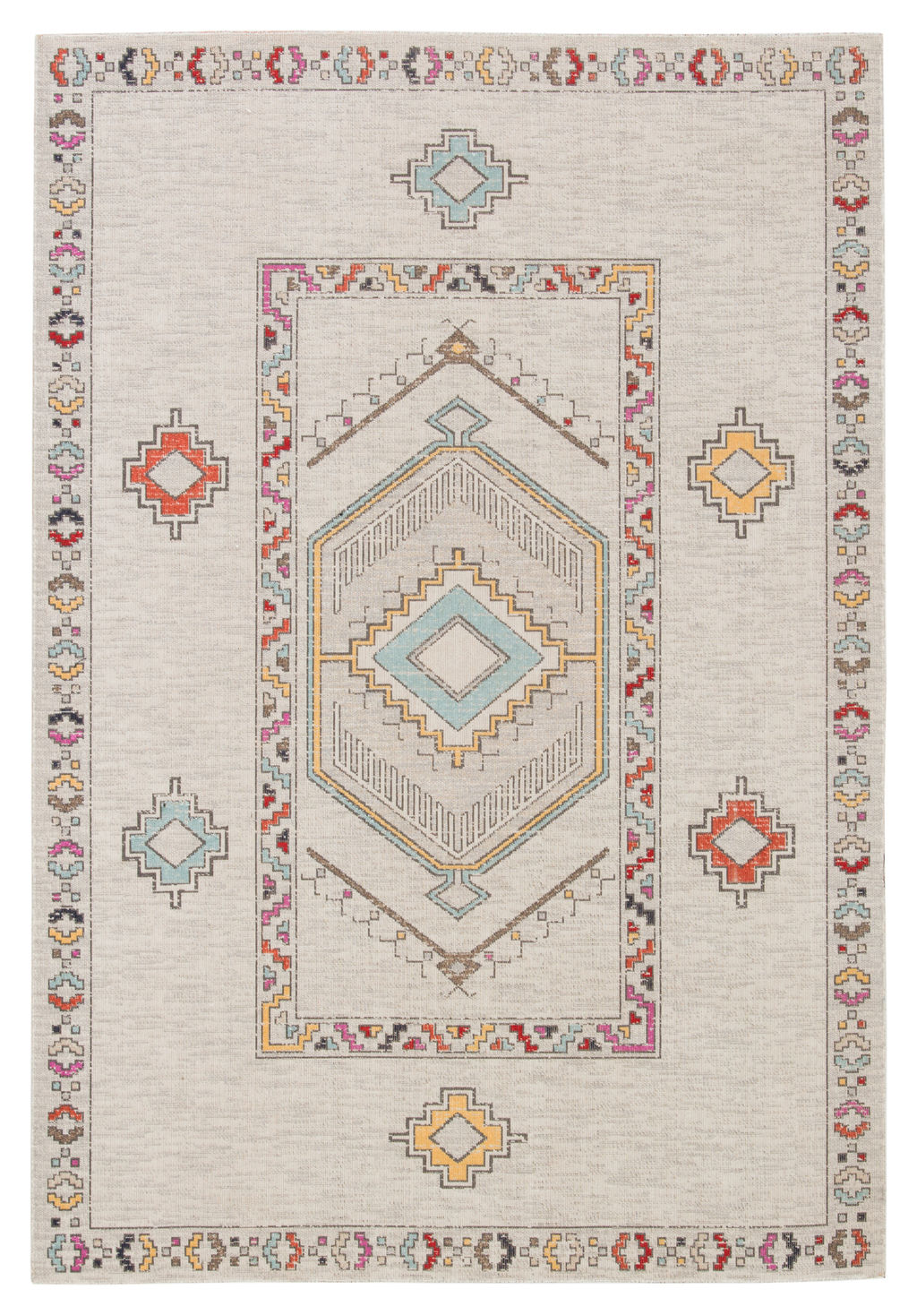Preview image for Jaipur Living Tov Indoor/ Outdoor Medallion Light Gray/ Multicolor Area Rug (8'10"X12')