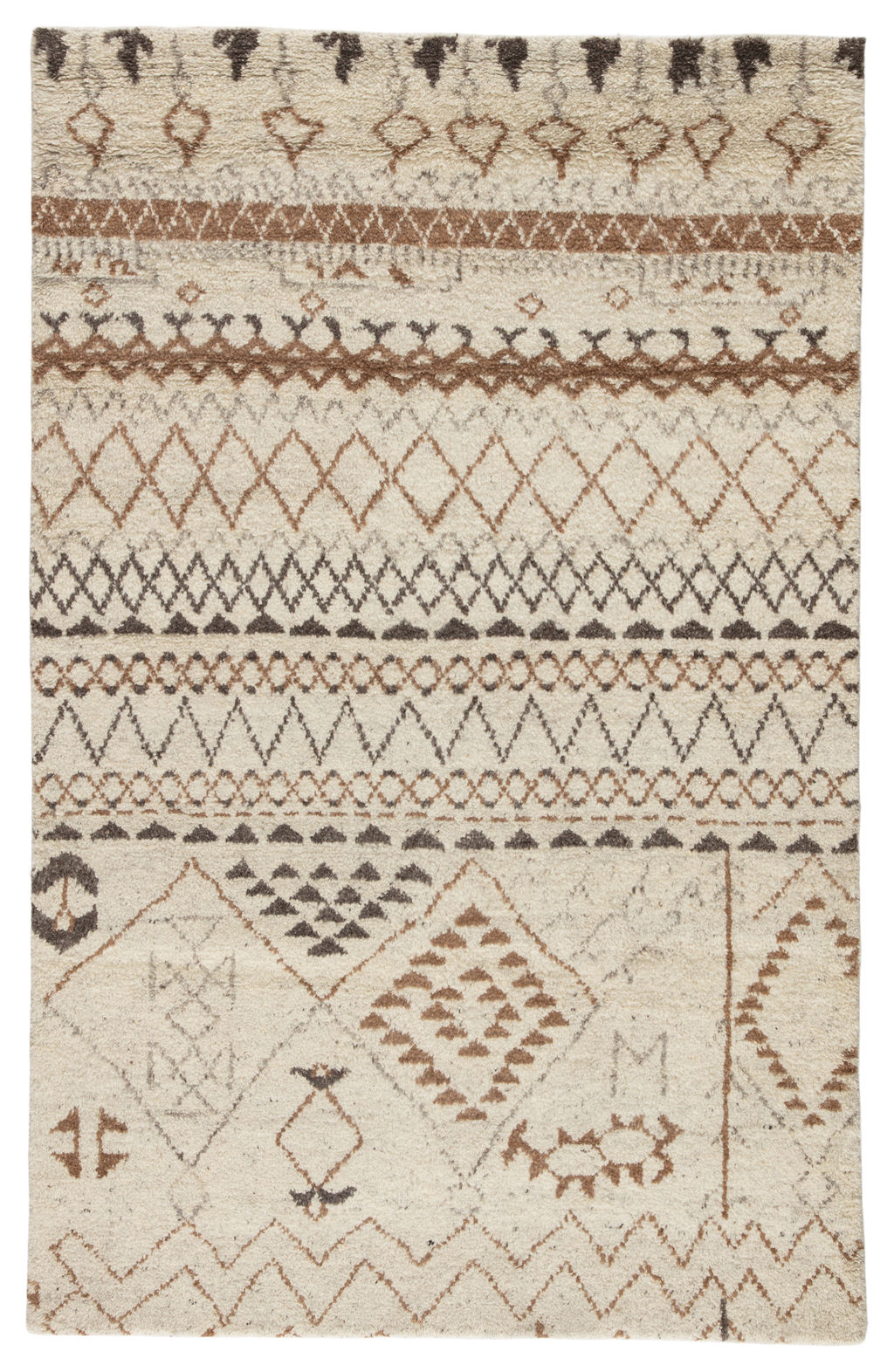 Jaipur Living Zamunda Hand-Knotted Geometric Cream/ Brown Area Rug (8'X10')