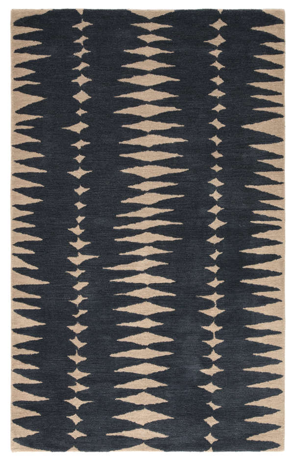 Tear Drops Handmade Geometric Gray/ Beige Area Rug (8'X11')