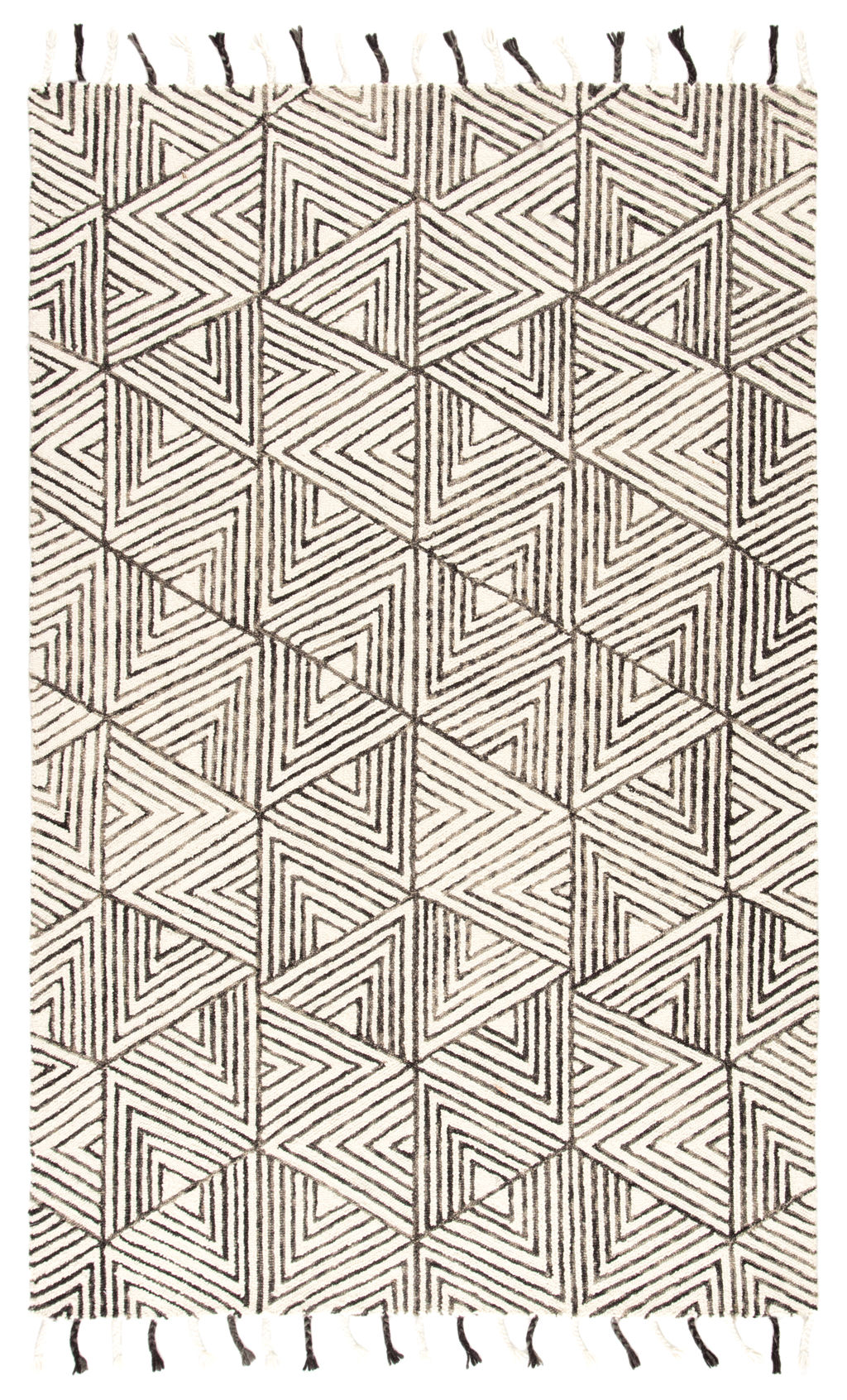 Preview image for Montblanc Handmade Geometric Ivory/ Gray Area Rug (5'X8')