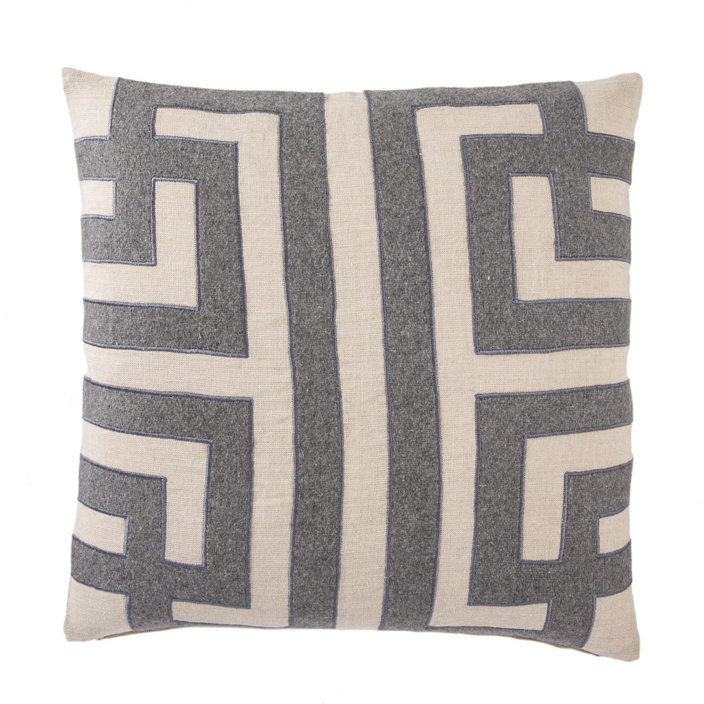 Preview image for Cosmic CNK06 Ordella Gray/Silver Geometric Throw Pillow 22", Poly-filled