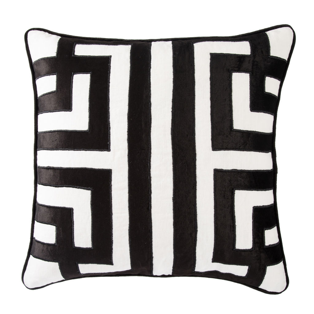 Preview image for Cosmic CNK06 Ordella White/Black Geometric Throw Pillow 22", Poly-filled