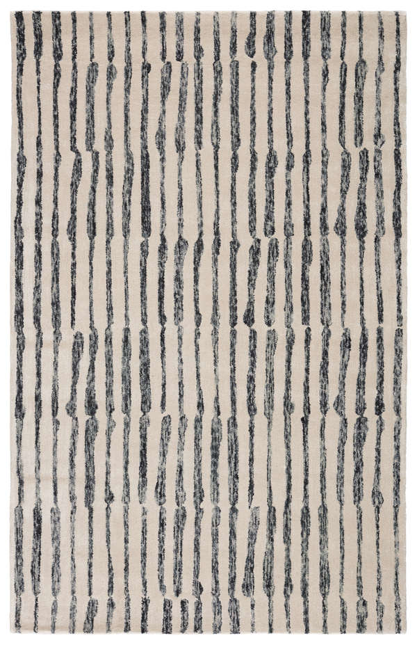 Betsy-Handmade Abstract White/ Black Area Rug (8'X10')
