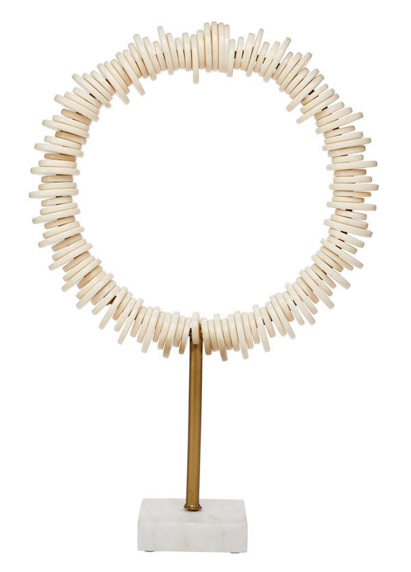 Arena Ring Sculptures (Set Of 2) In Cream Resin
