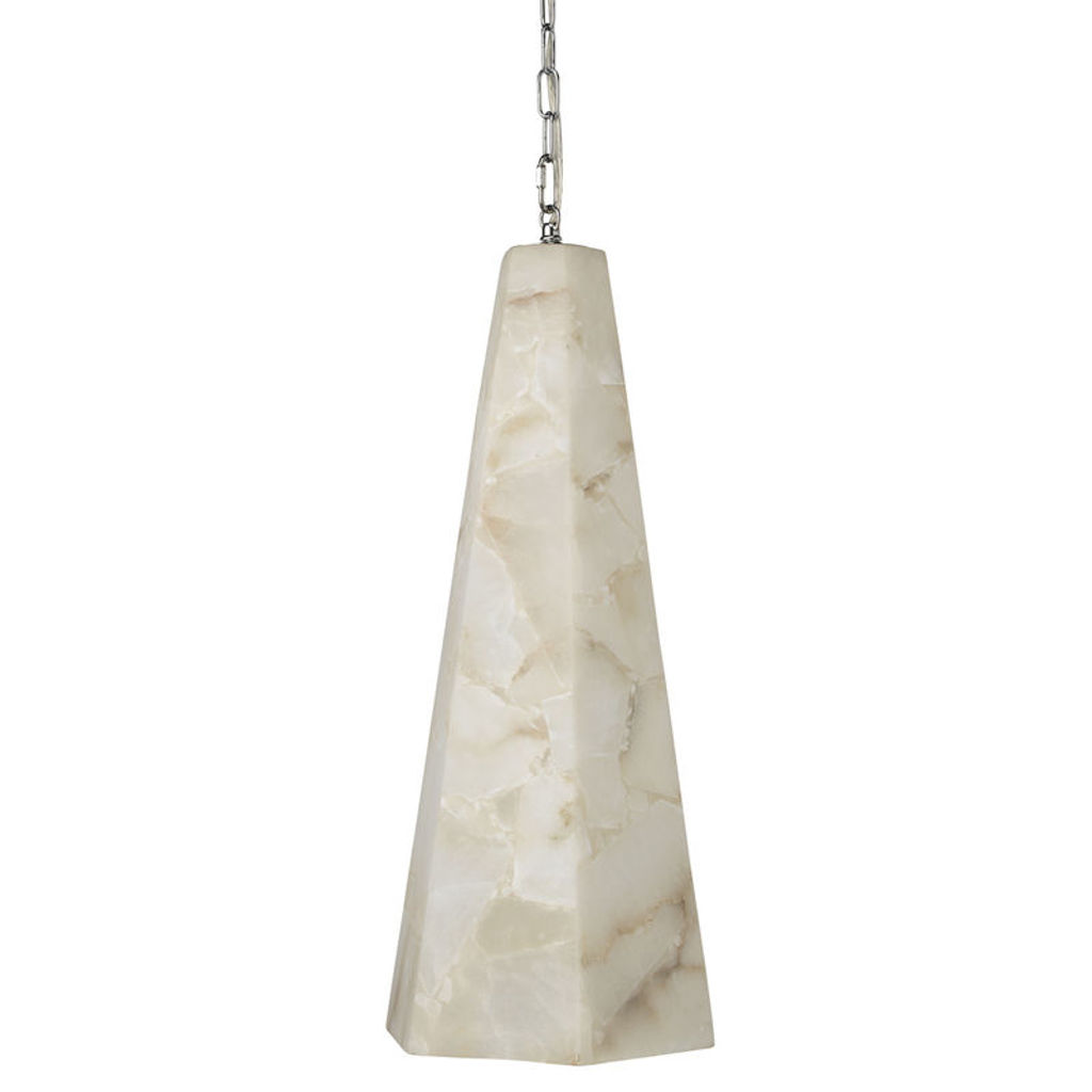 Borealis Tall Hexagon Pendant In Alabaster