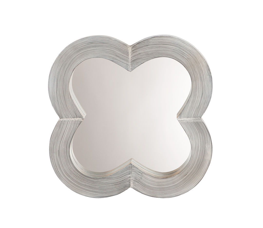 Clover Mirror In Grey Washed Wood