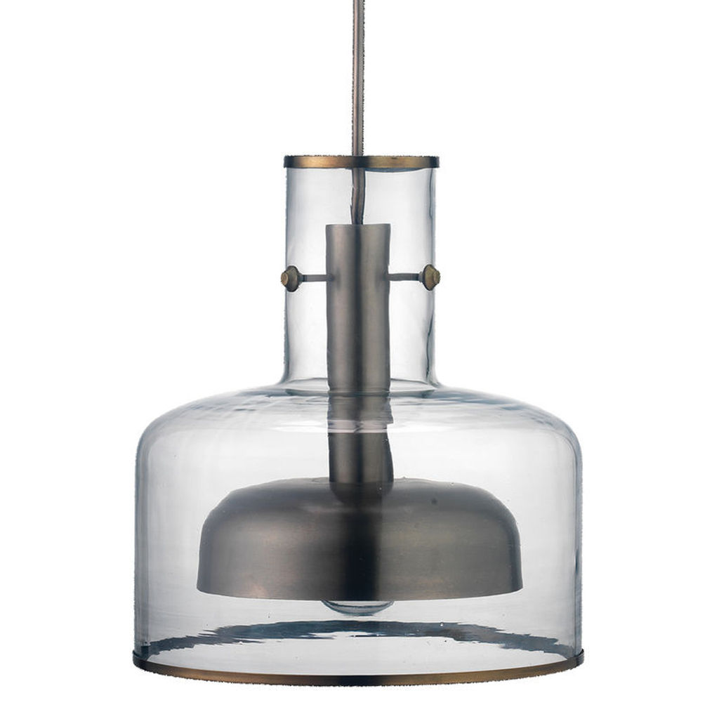 Preview image for Clyde Pendant In Clear Glass With Gun Metal Hardware