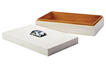 Constantine Large Rectangle Box In Cream Resin With Horn Accent