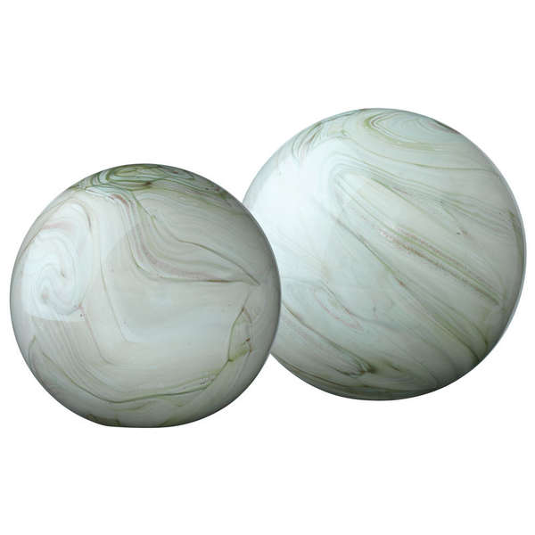 Cosmos Glass Balls In Sage Swirl Glass