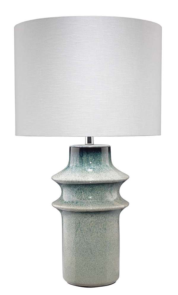 Cymbals Table Lamp In Blue Reactive Glaze Ceramic