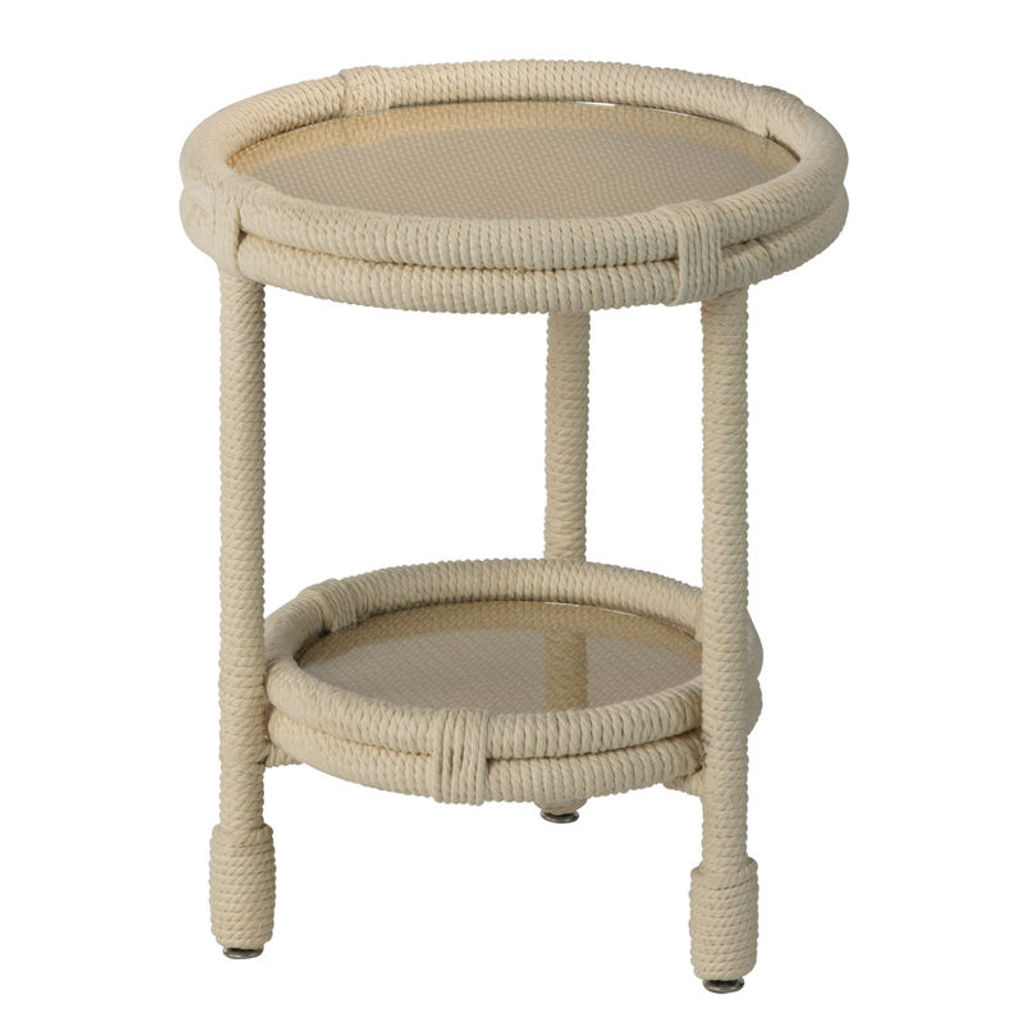 Jamie Young Delta Side Table In White Rope