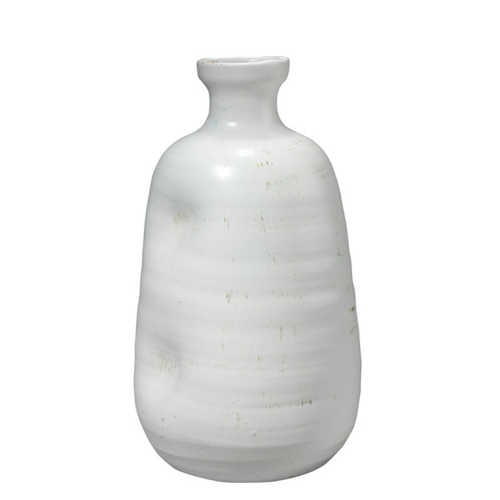 Dimple Vase In Matte White Ceramic