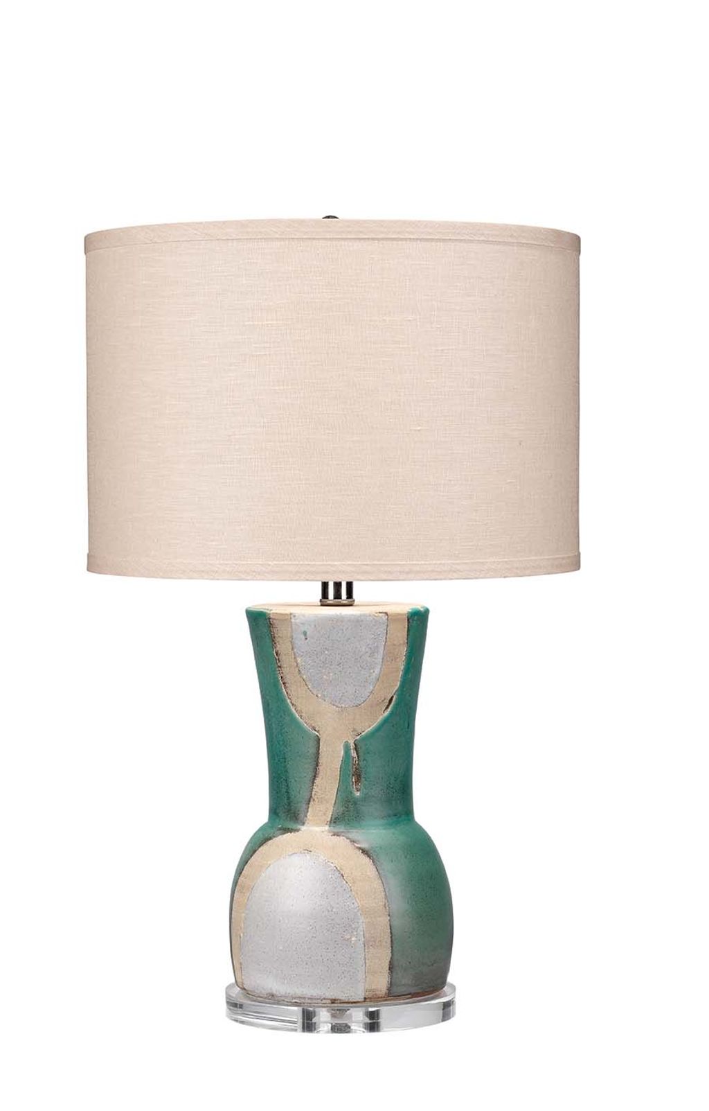 Estel Table Lamp In Aqua, Cream & Natural Ceramic