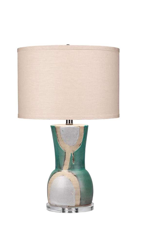Estel Table Lamp In Aqua, Cream & Natural Ceramic