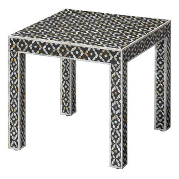 Emerson Side Table, Inlaid Mother Of Pearl