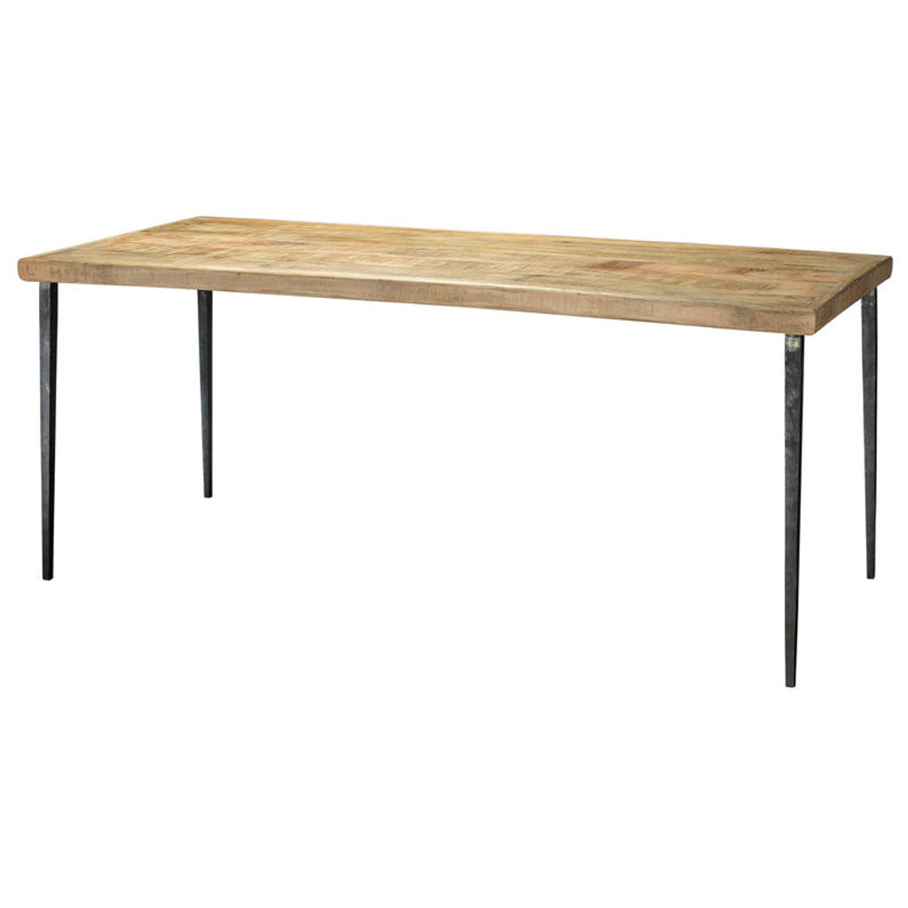 Rustic Farmhouse Wood Dining Table With Iron Legs (30"H x 30"W x 72"D)