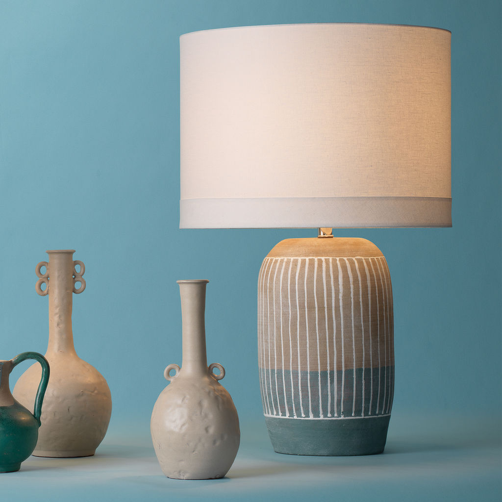 Flagstaff Table Lamp In Natural & Slate Ceramic
