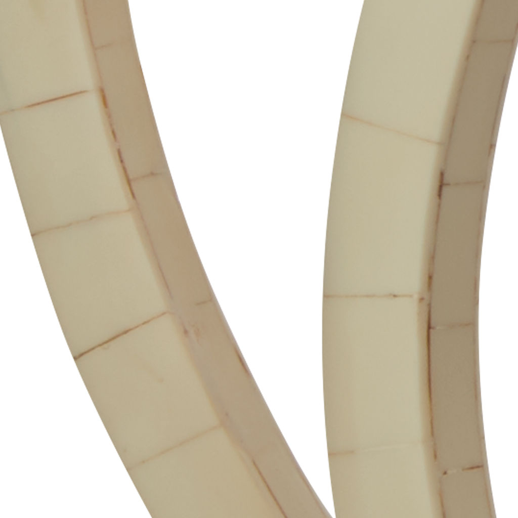 Helix Double Ring Sculpture In Natural Bone