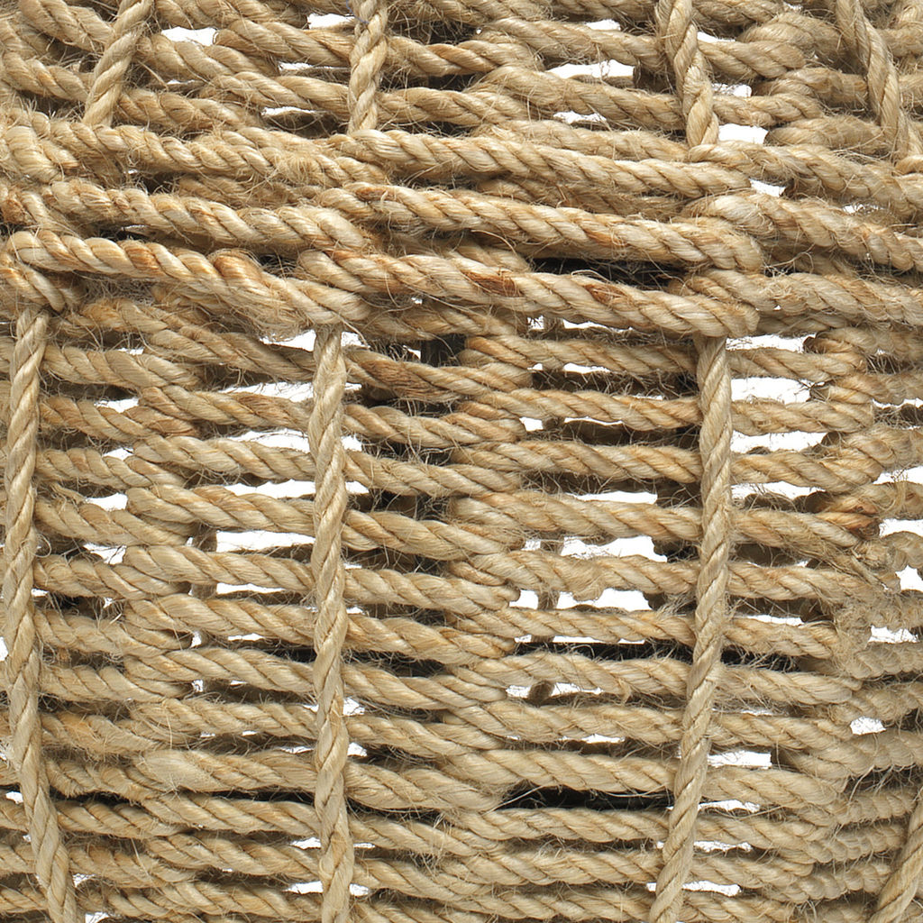 Jute Table Lamp With Shade In White Linen (15"D)