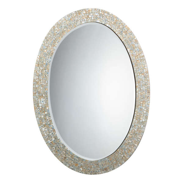 Large Oval Mirror In Mother Of Pearl
