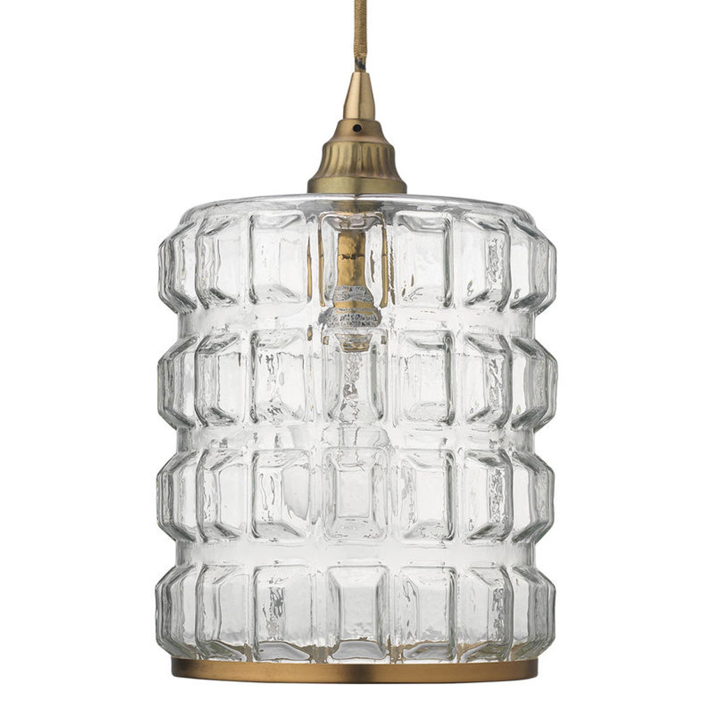 Preview image for Madison Pendant In Clear Glass With Antique Brass Hardware