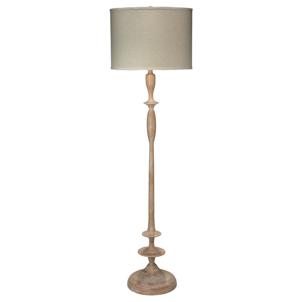 Traditional/Modern White Washed Wood Floor Lamp (64.50"H x 18"W)