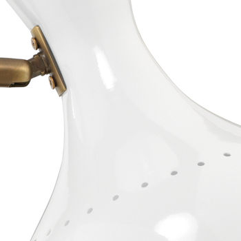 Phoebe Swing Arm Table Lamp In White Lacquer &amp; Antique Brass Metal