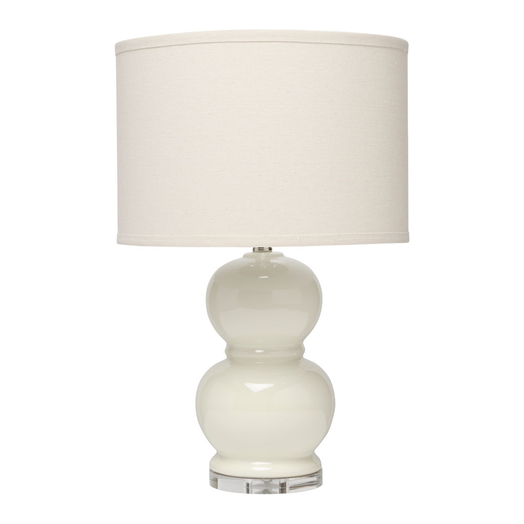 Preview image for Plum Jar Table Lamp With Drum Shade In Dove Grey Ceramic
