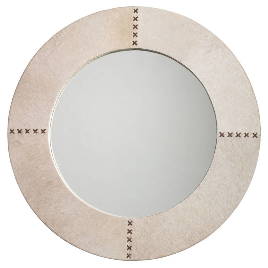 Preview image for Round Cross Stitch Mirror In White Hide