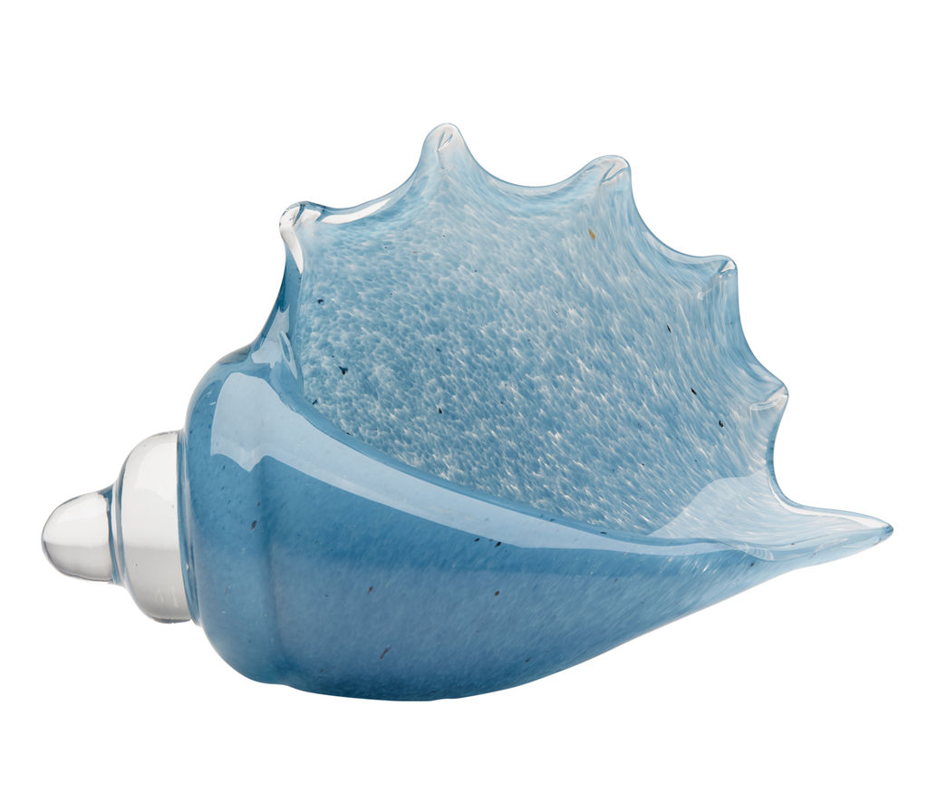 Preview image for Triton Shell In Steel Blue Blown Glass
