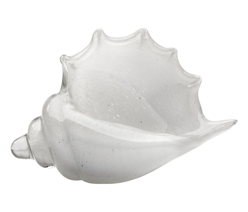 Preview image for Triton Shell In White Blown Glass