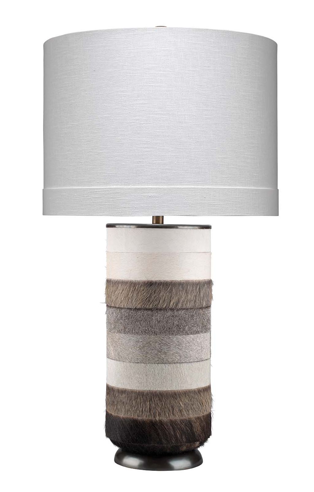 Preview image for Winslow Table Lamp In White, Light Grey & Dark Grey Hide