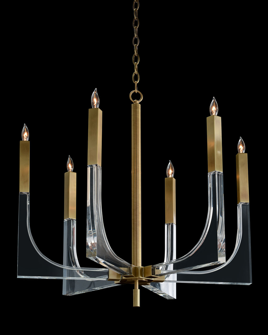 Acrylic Brass Chandelier