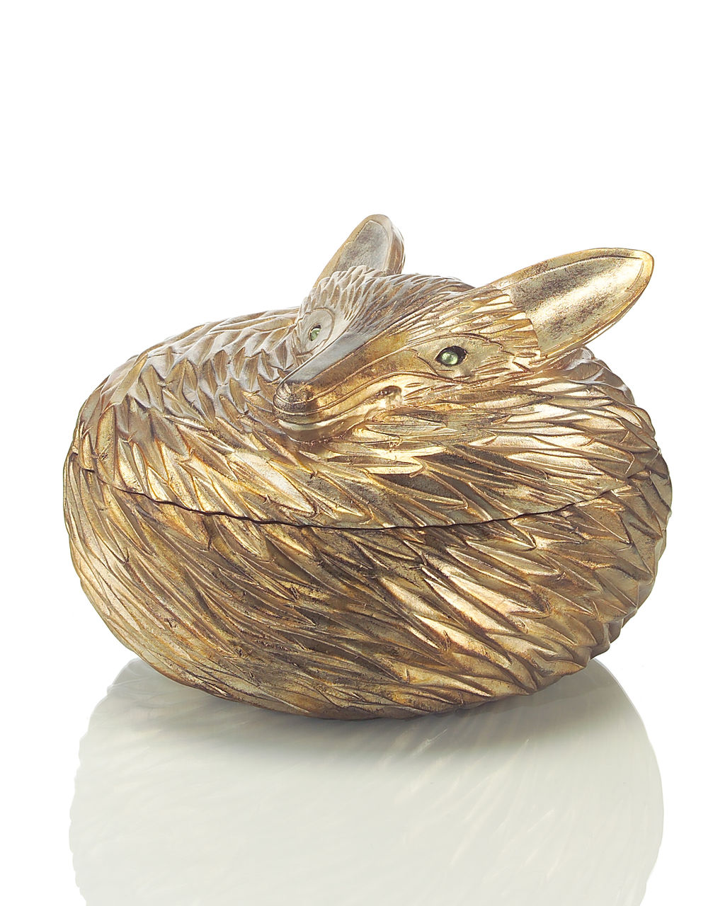 Antiqued Silver-Leaf Fox Box