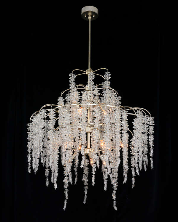 Cascading Crystal Twelve-Light Chandelier